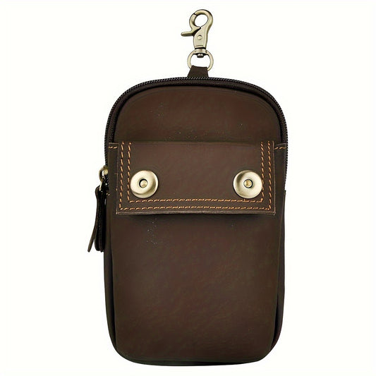 Men's Genuine Leather Fanny Messenger Belt Satchel Waist Bag Pack