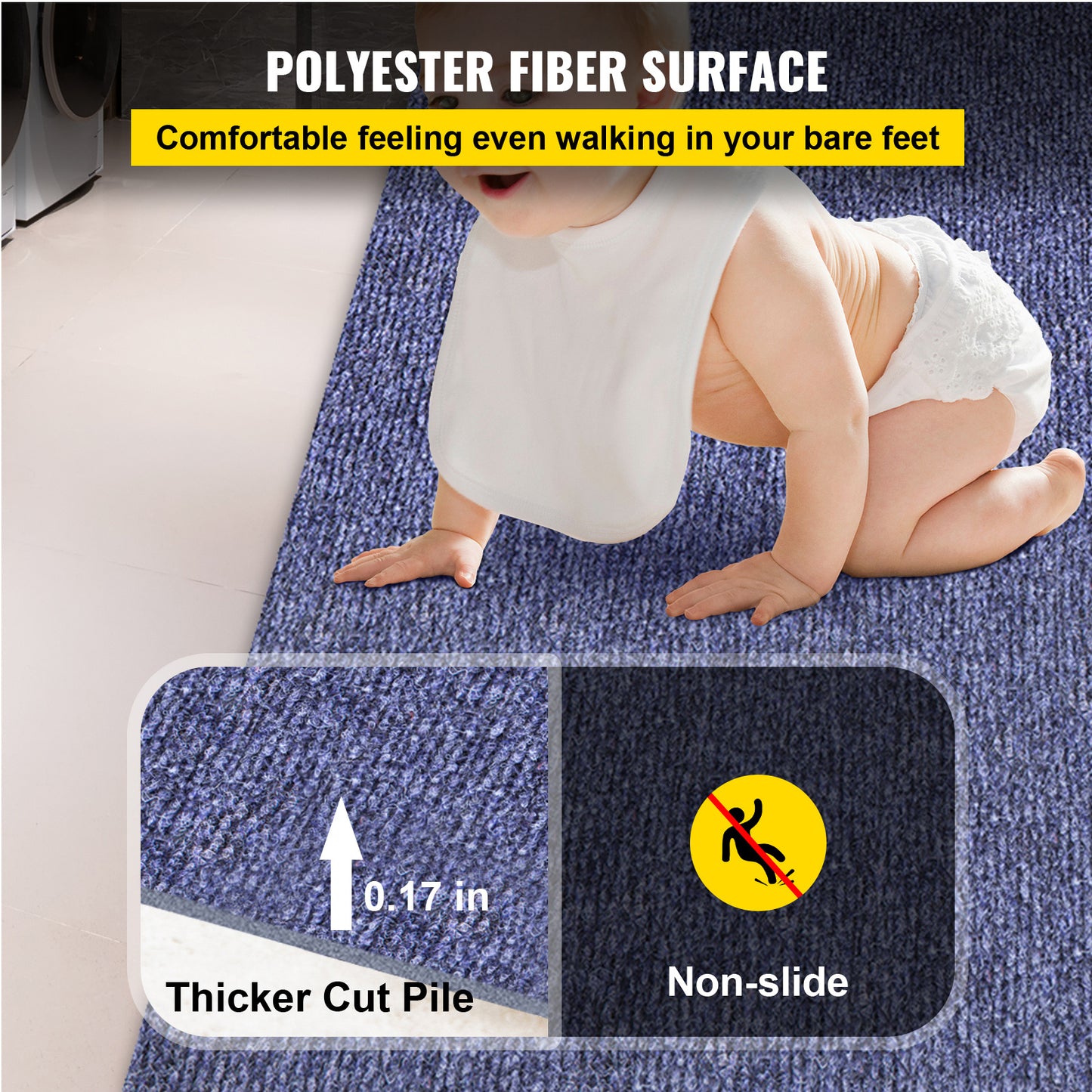Deep Blue Marine Carpet 6 ft x 39.3 ft, Boat Carpet Rugs, Indoor Outdoor Medium Rugs for Patio Deck Non-Slide TPR Water-Proof Back Outdoor Marine Carpeting Outdoor Carpet