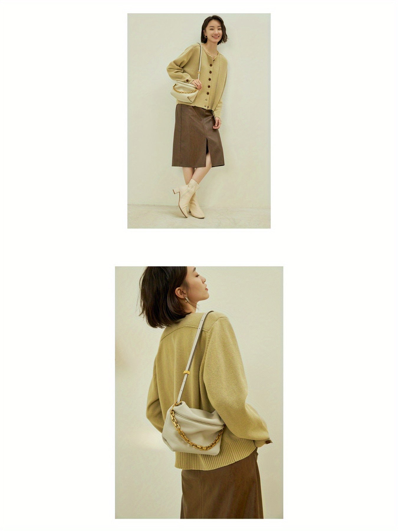 2025 New Women's Bag, Leather Crossbody Pleated Cloud Messenger Bag, Fashionable Chain Dumpling Bag, Single Shoulder Crossbody Bag
