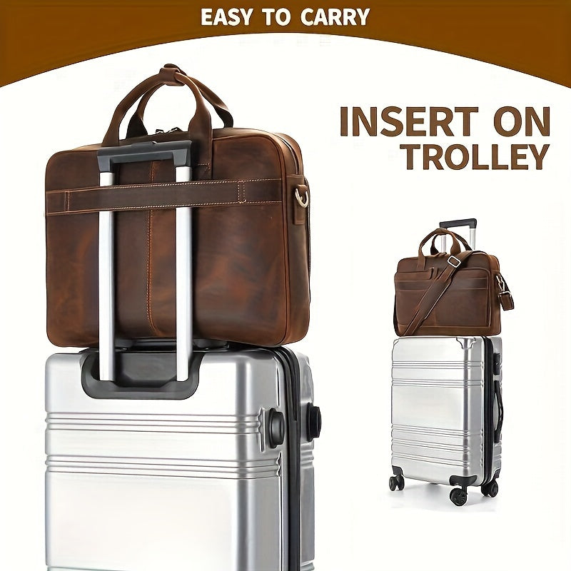 Leather Briefcase For Men, Business Travel Laptop Messenger Bags