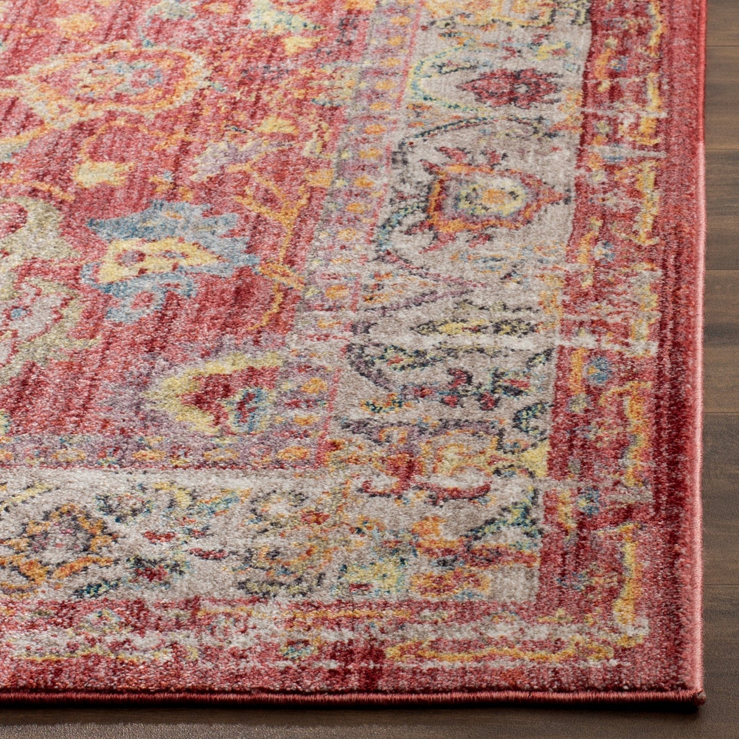 Blue, Rose Coloured Indoor Power Loomed Easy Care Medium Area Rugs For Home Decor Rug for Living Room, Bedroom, Dining Room, Home Office, Basement