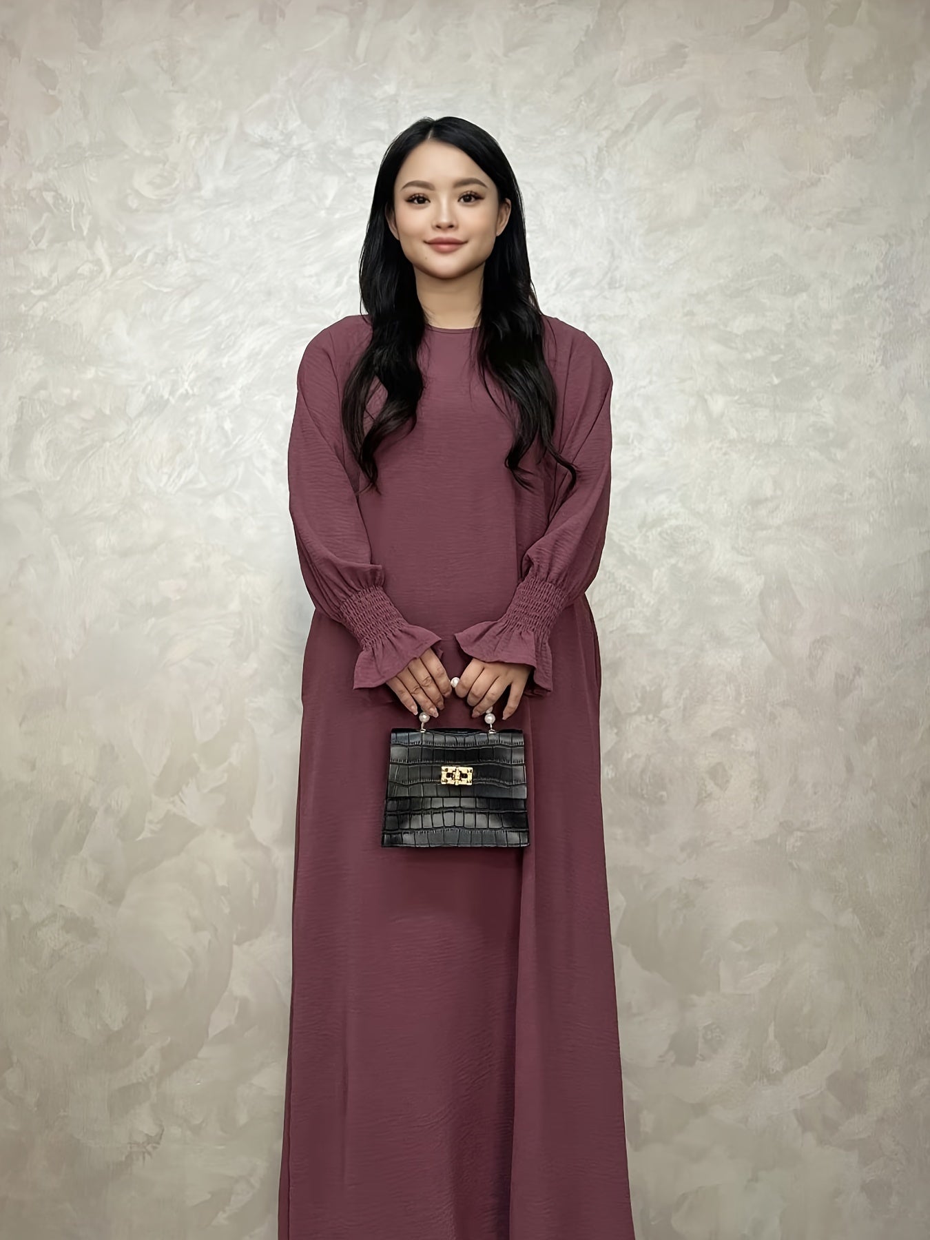 Soft Crepe Material With Pocket Muslim Lady Abaya Prayer Abaya