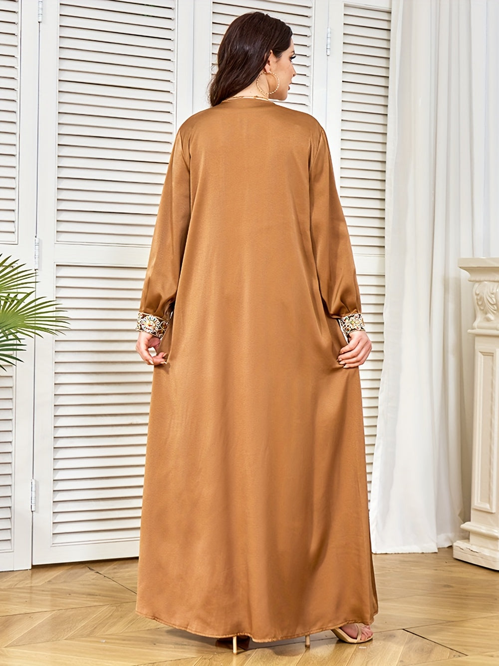 Middle East Dubai New Evening Dress Muslim Women's Open Front Tassel Pendant Abaya Two-Piece Set
