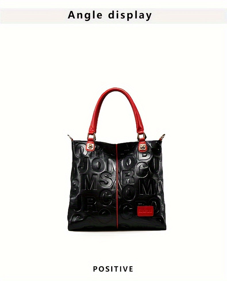 Fashionable Motorcycle Bag, Tote Bag, Genuine Leather Women's Bag, Zipper Handbag, Shoulder Bag, Fashionable Hand-held Crossbody Bag