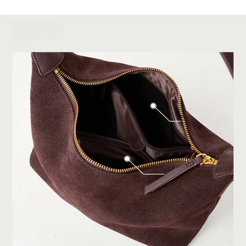 Cowhide Tote Bag for Women, Leather Large Capacity Crossbody Bag, Durable Women's Bag