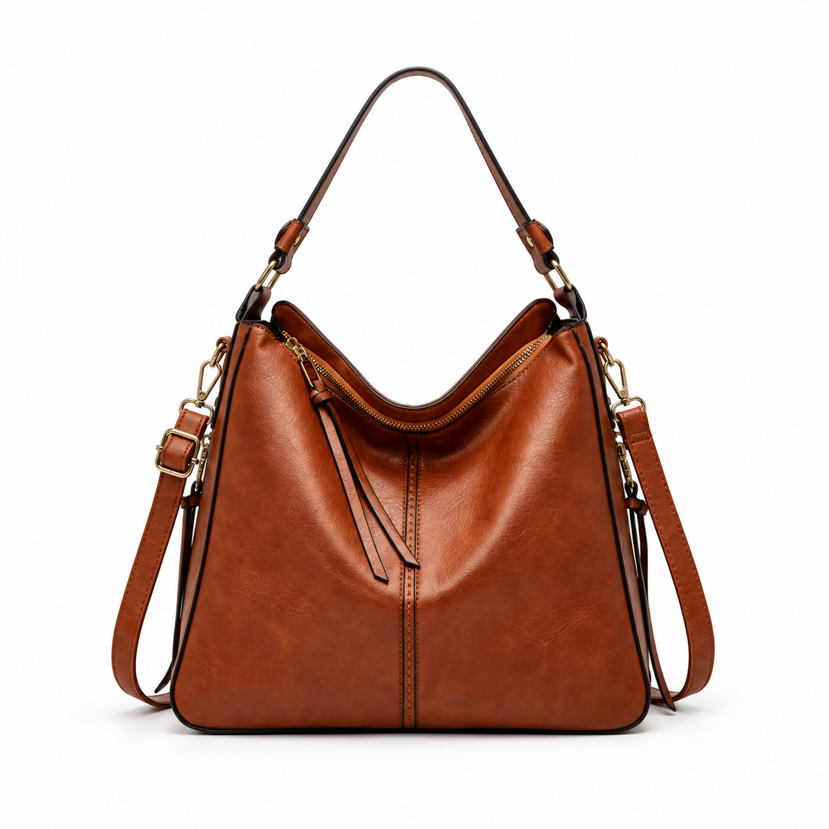 Vintage Brown Hobo Shoulder Crossbody Bag