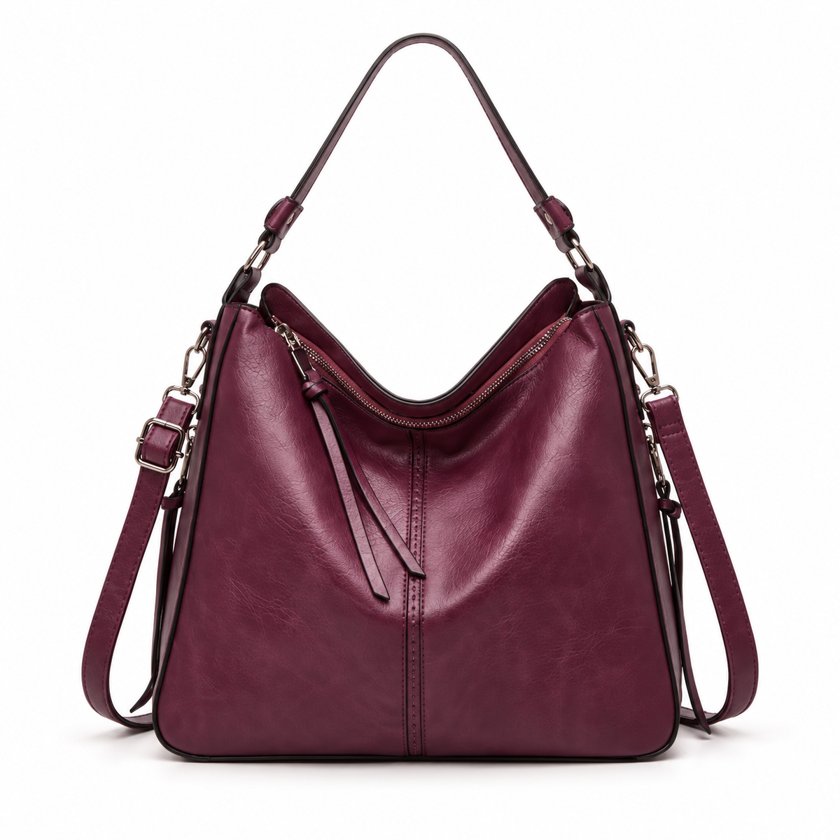 Purple Hobo Shoulder Bag With Crossbody