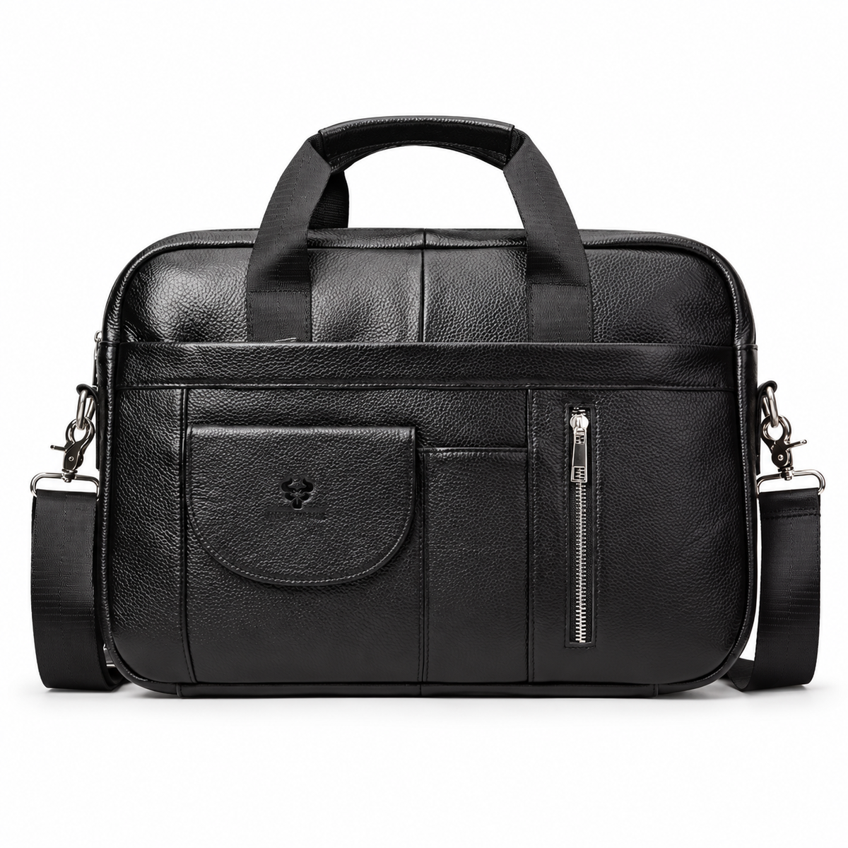 Classic Black Leather Briefcase For Professionals