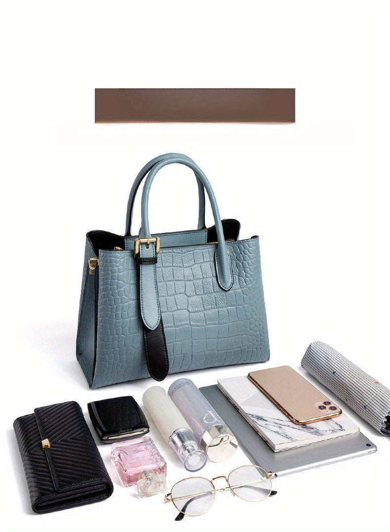 Large Capacity 2025 New Women's Bag, Genuine Leather Handbag for Women, Stylish Crossbody Commuter Women's Bag