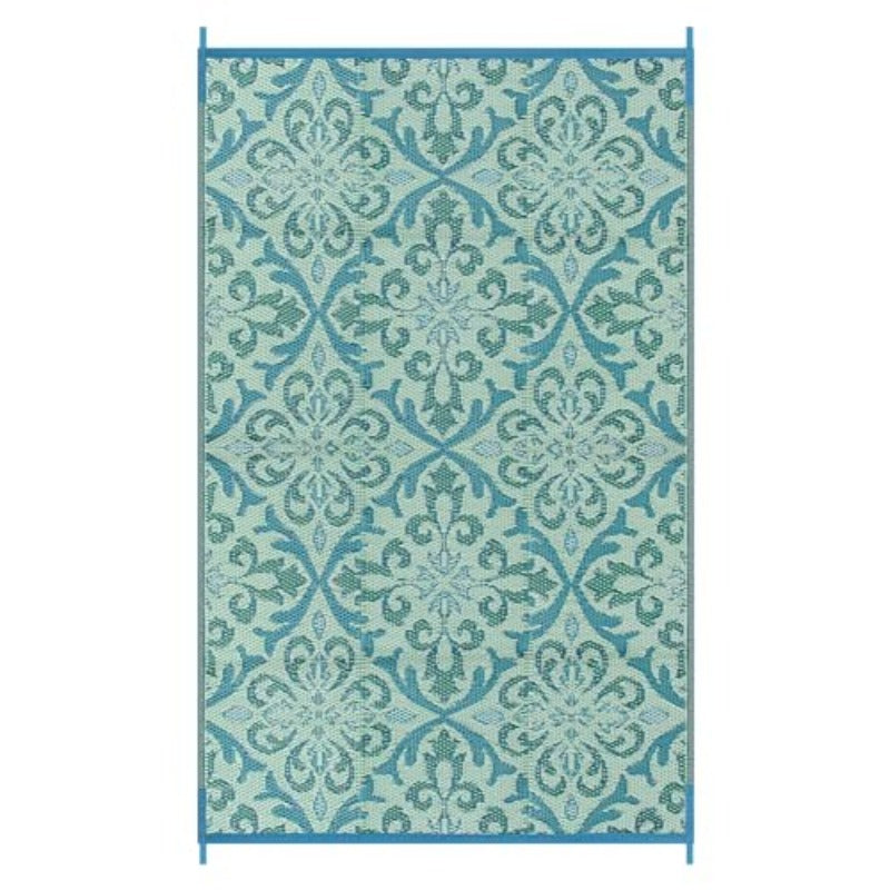 Waterproof Outdoor Rug 6x9 ft Reversible Plastic Straw Patio Medium Rug for Camping RV Mat Outside Indoor Outdoor Carpet for Porch Deck Backyard Camper Picnic Green and White 6x9