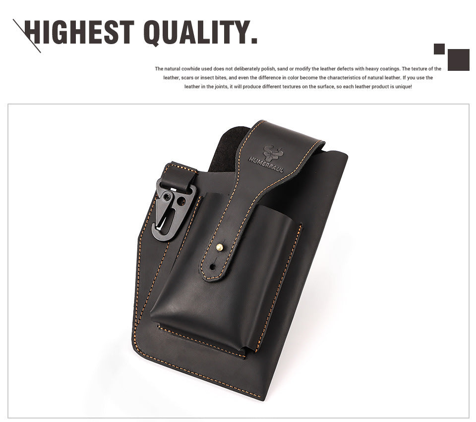 Men's Leather Mobile Phone Case, Mobile Phone Stand With Belt Ring, Mobile Phone Bag Protective Case, Unique Father's Day Gift