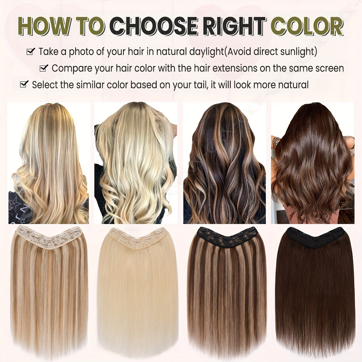 14-20 Inch V-Shaped Real Remy Clip in Human Hair Extensions