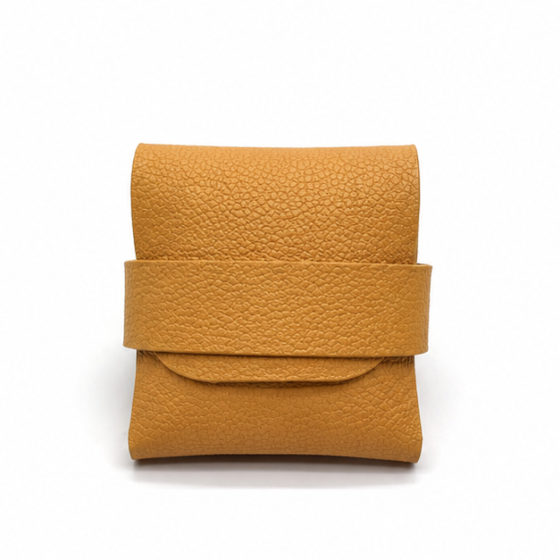 Mustard PU Leather Condom Carrying Case