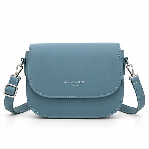 Elegant Blue Saddle Crossbody Shoulder Bag