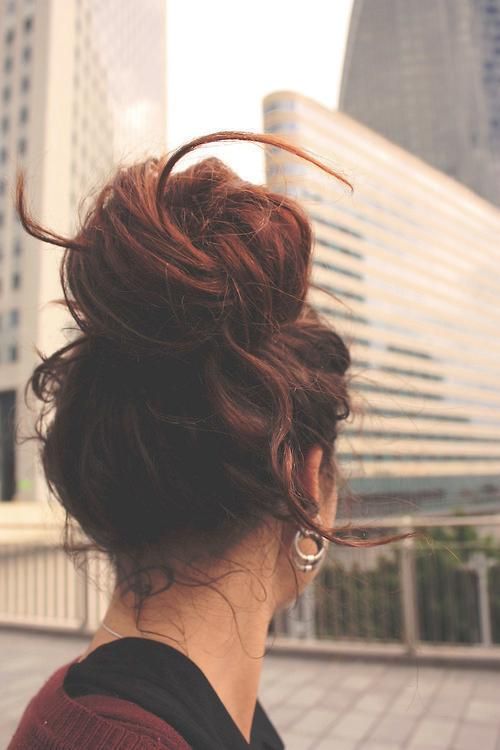 Auburn Messy Bun Hair Piece Wavy