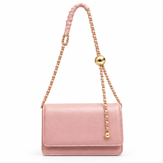 Elegant Pink Chain Shoulder Crossbody Bag
