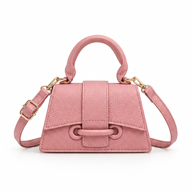 Pink Pebbled Mini Top Handle Handbag