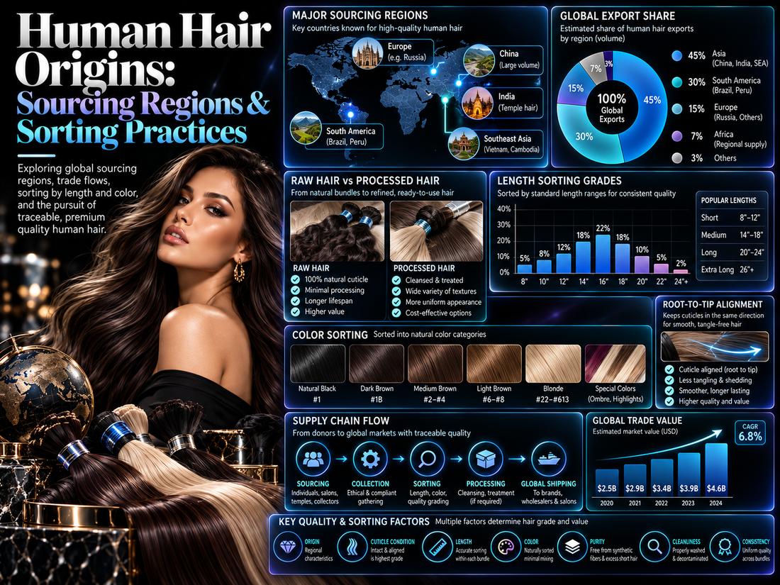 Human Hair Origins: Sourcing Regions & Sorting Practices