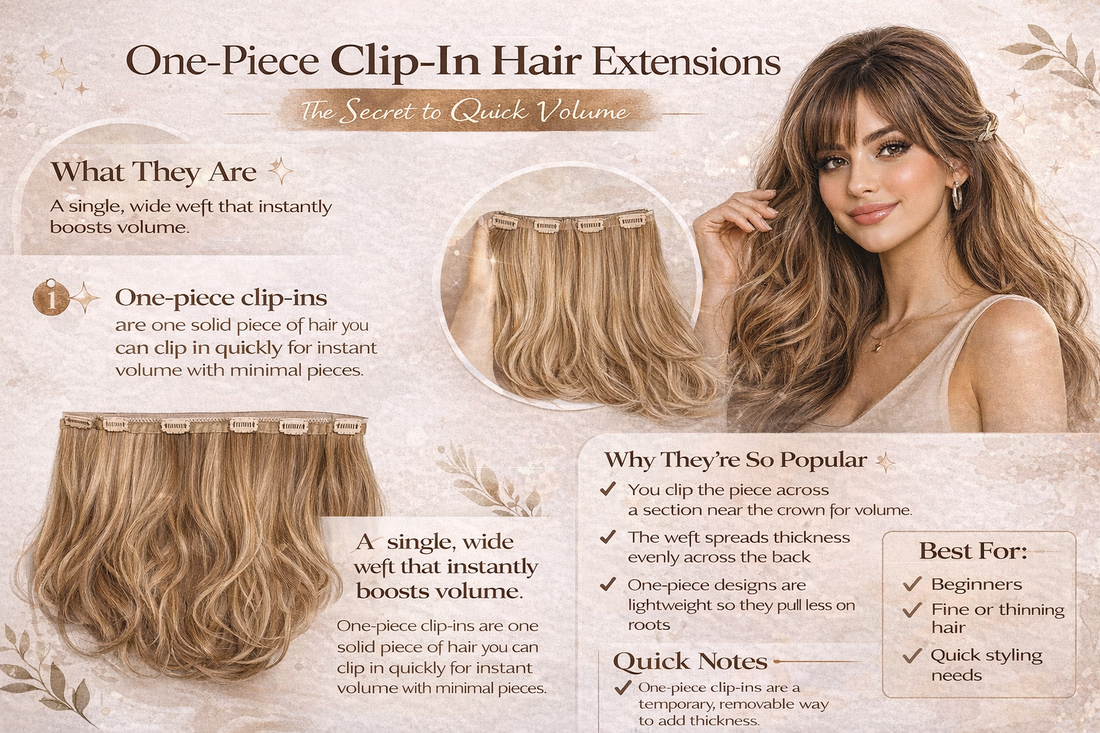 One-Piece Clip-In Hair Extensions: The Secret to Quick Volume
