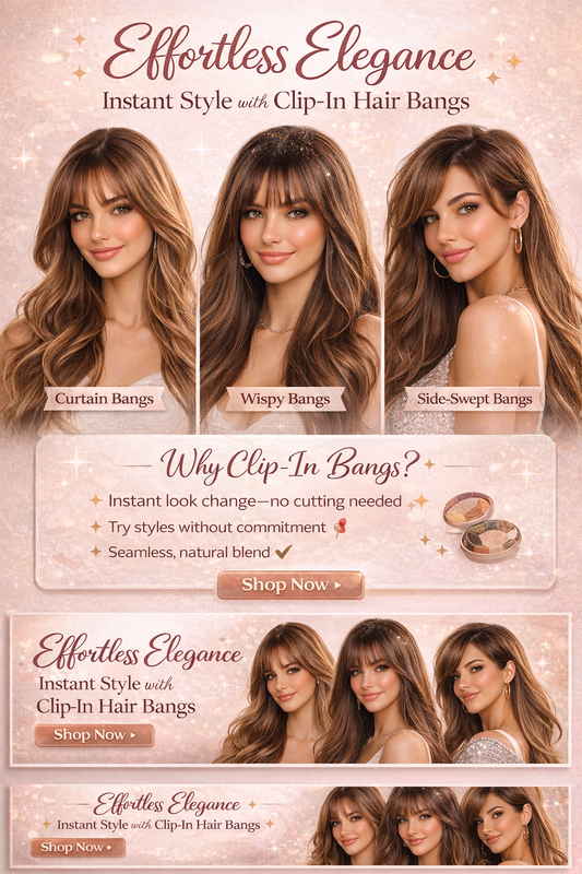 Effortless Elegance: Mastering Instant Style with Clip-In Hair Bangs