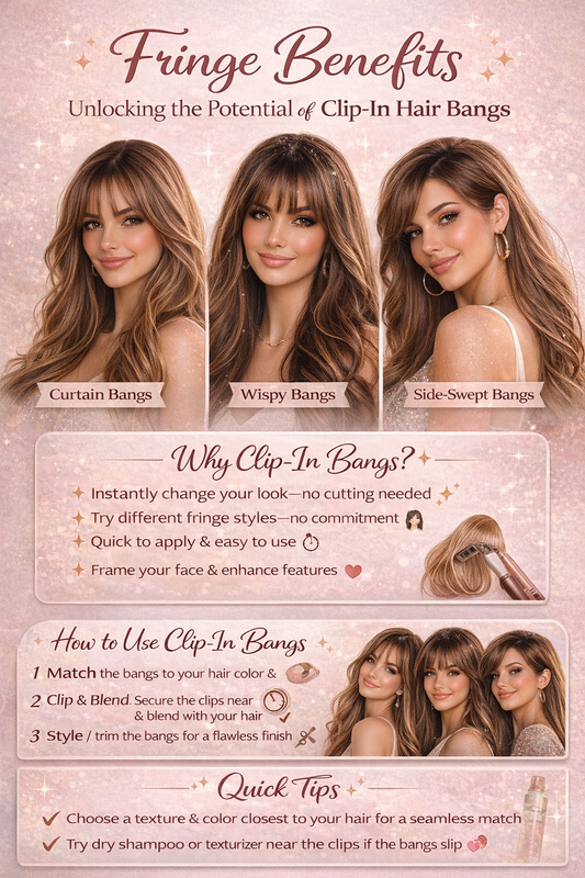Fringe Benefits: Unlocking Hair Potential with Clip-in Hair Bangs