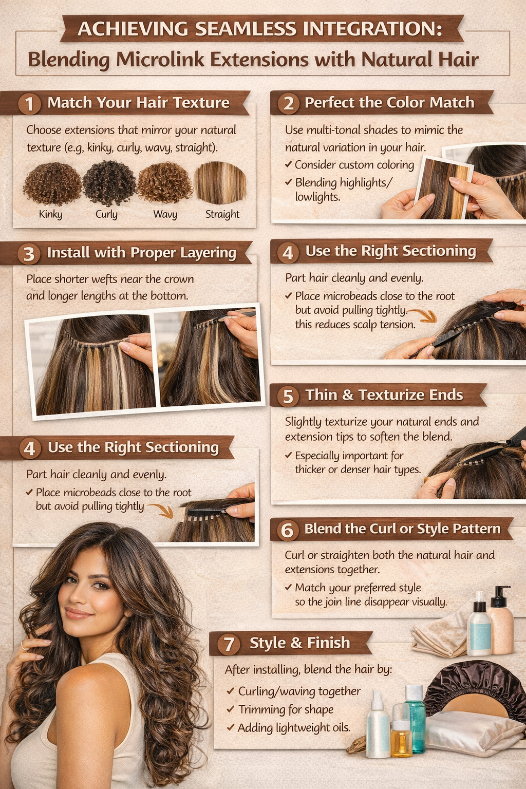 Achieving Seamless Integration: Blending Microlink Extensions with Natural Hair