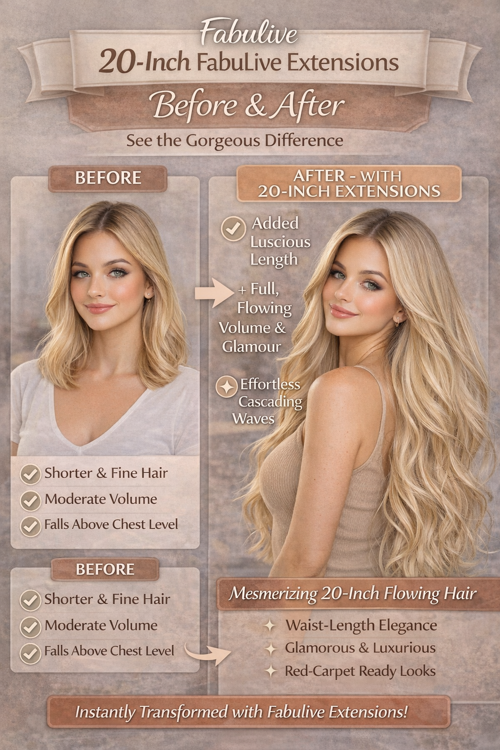 20-Inch Extensions: The Perfect Length for Glamorous, Flowing Hair