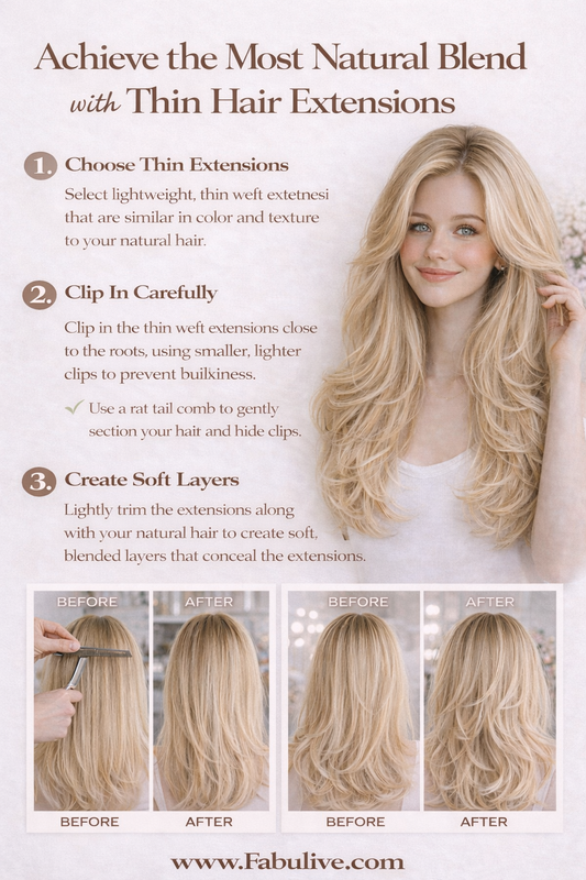 How to Achieve the Most Natural Blend with Thin Hair Extensions