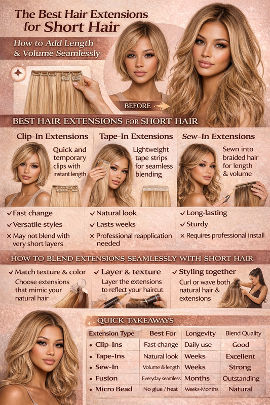 The Best Hair Extensions for Short Hair: How to Add Length & Volume Seamlessly