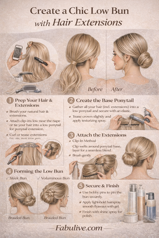 How to Create a Chic Low Bun with Hair Extensions
