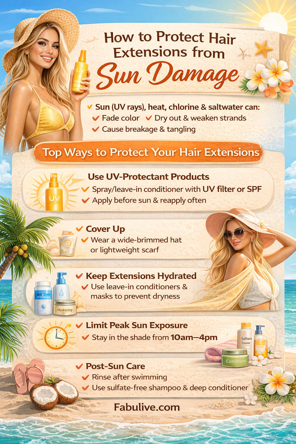 Hair Extensions & Sun Damage – How to Protect Them