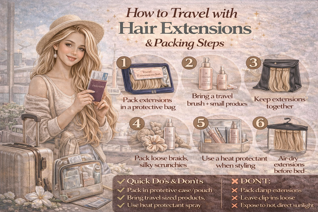 How to Travel with Hair Extensions: Packing & Care Tips