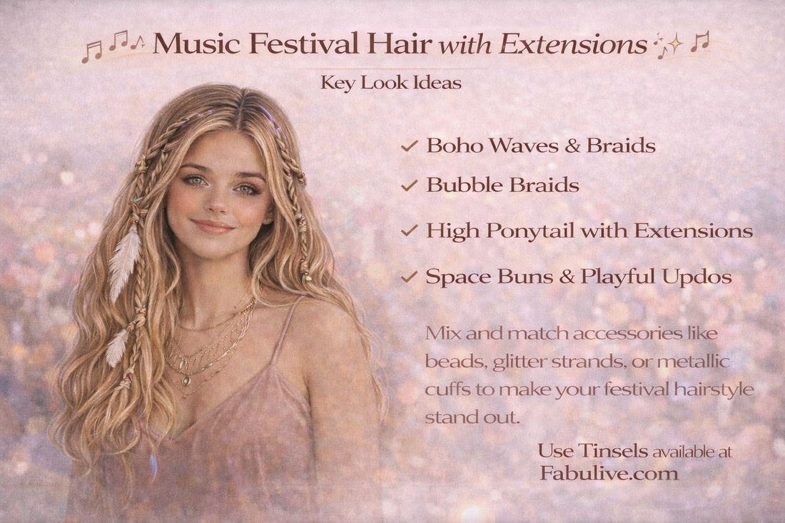 How to Style Hair Extensions for a Music Festival