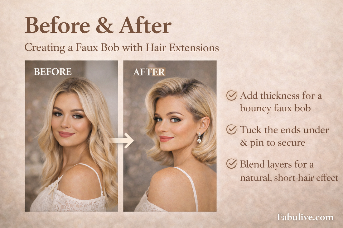 How to Use Hair Extensions to Achieve a Faux Bob Look