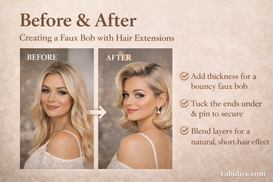 How to Use Hair Extensions to Achieve a Faux Bob Look