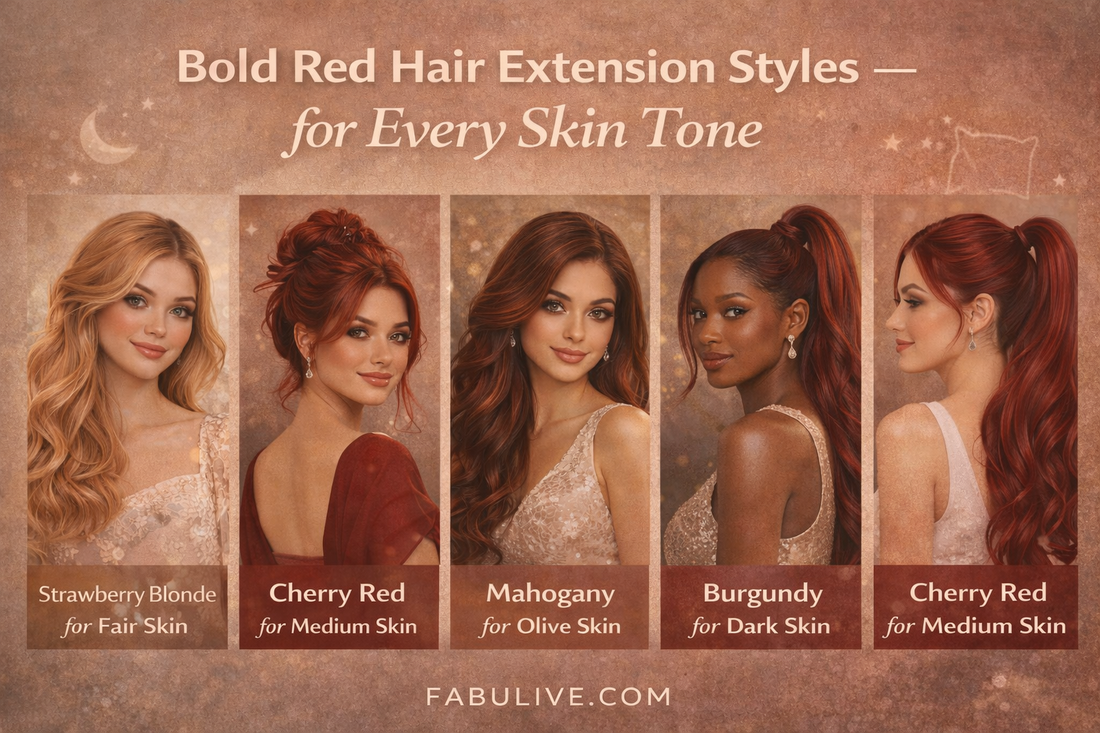The Boldest Red Hair Extension Styles for Every Skin Tone