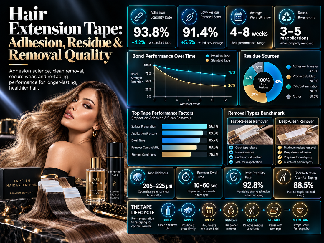 Hair Extension Tape: Adhesion, Residue & Removal Quality