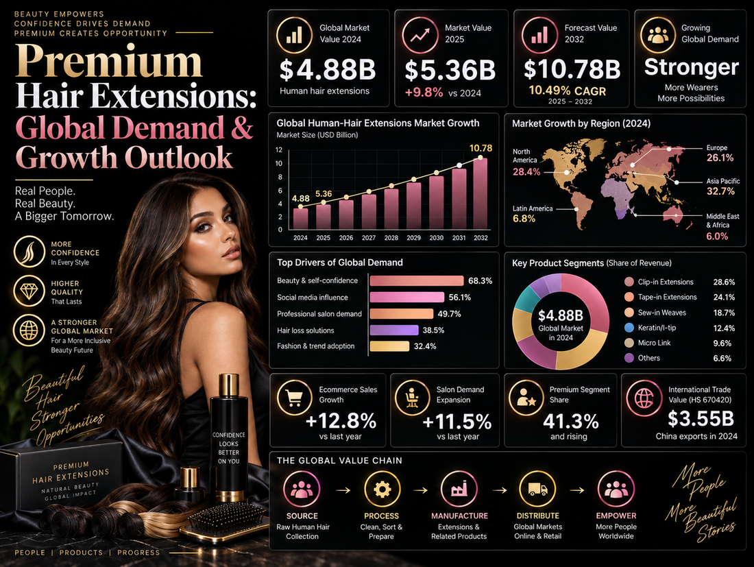 Premium Hair Extensions: Global Demand & Growth Outlook