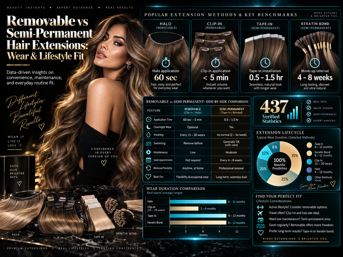 Removable vs Semi-Permanent Hair Extensions: Wear &Lifestyle Fit