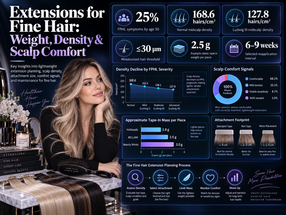 Extensions for Fine Hair: Weight, Density & Scalp Comfort
