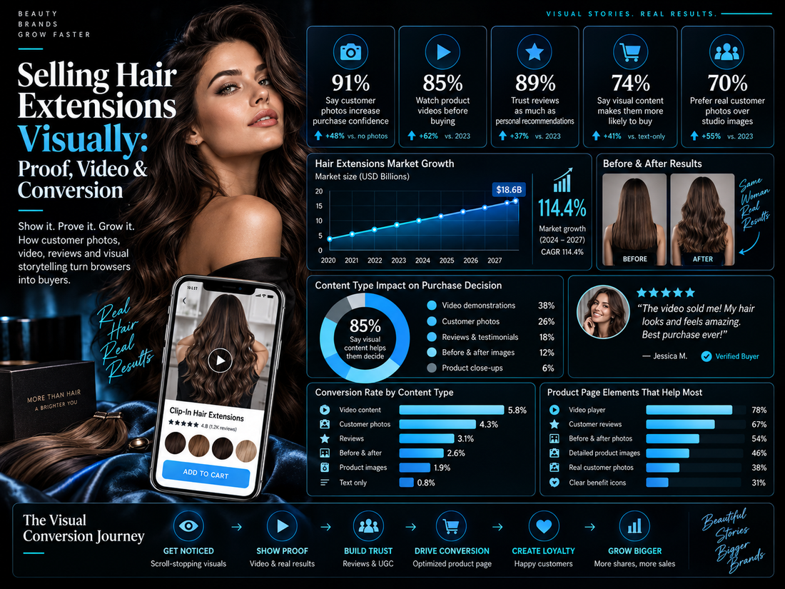 Selling Hair Extensions Visually: Proof, Video & Conversion