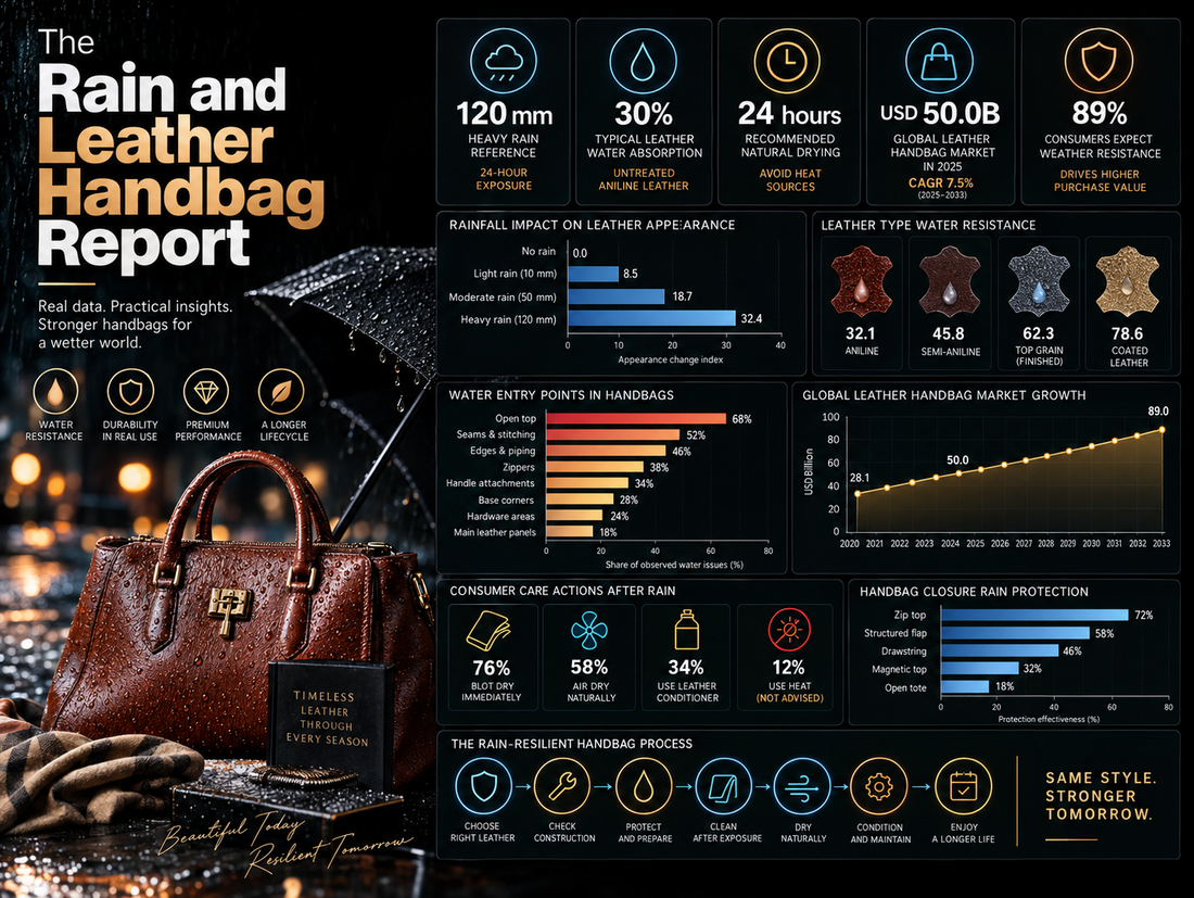 The Rain and Leather Handbag Report