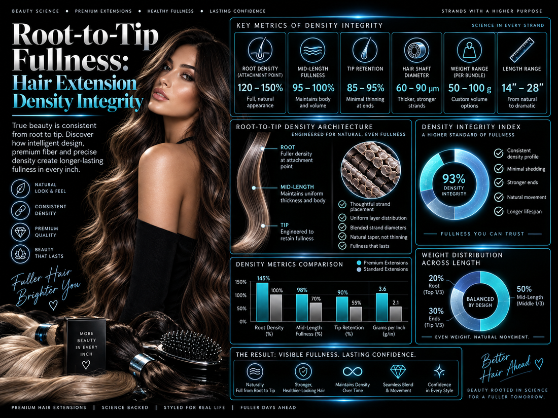 Root-to-Tip Fullness: Hair Extension Density Integrity
