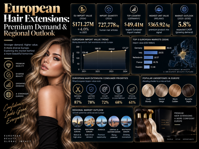 European Hair Extensions: Premium Demand &amp; Regional Outlook