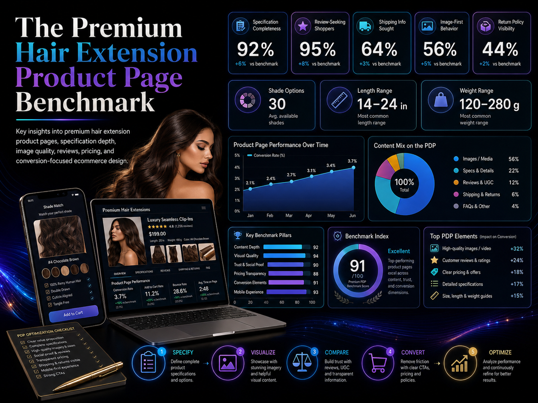 The Premium Hair Extension Product Page Benchmark