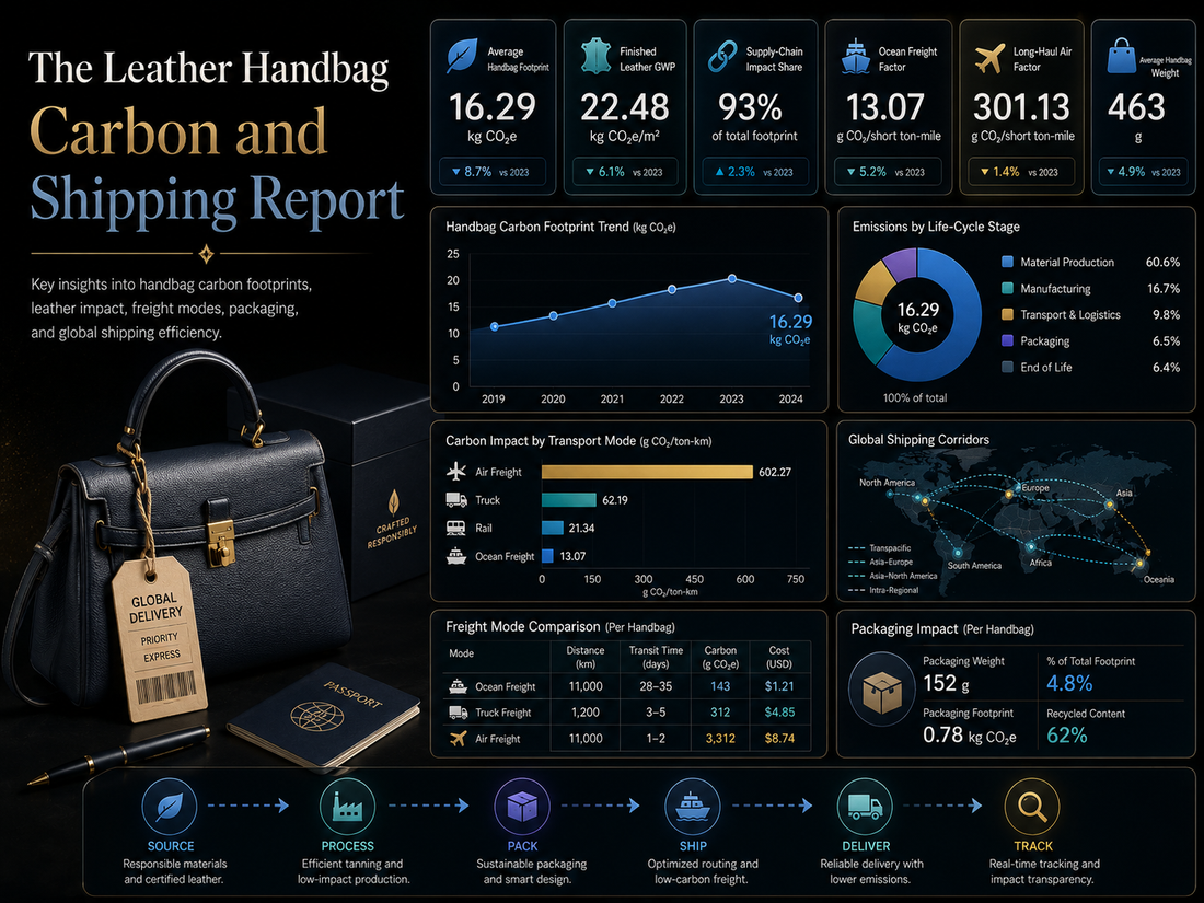 The Leather Handbag Carbon and Shipping Report
