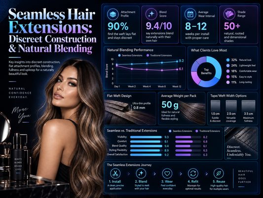 Seamless Hair Extensions: Discreet Construction & Natural Blending