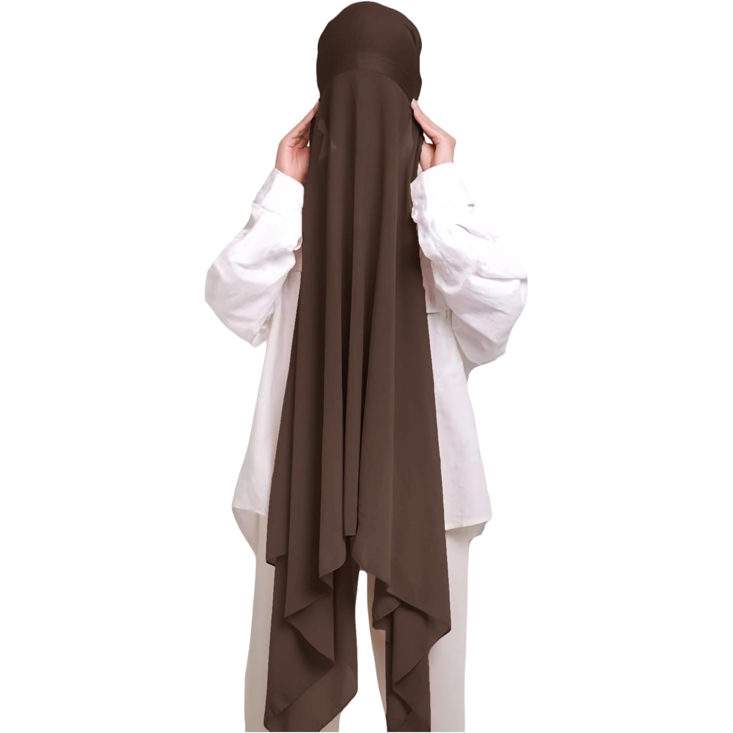 Instant Hijab Khimar Abaya - Elegant Islamic Prayer Veil with Tie Back Undercap, Lightweight Chiffon Fabric for Women, Quick Setup Modest Clothing for Travel, Work, Everyday