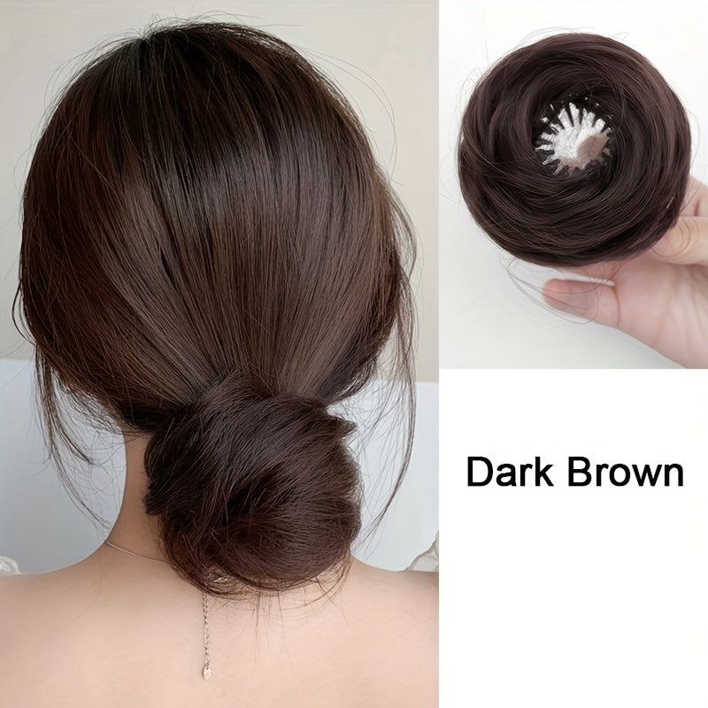 Bird's Nest Meatball Head Wig Hairband Female Shrink Flower Bud Head Grasp Clip Bunting Fluffy Increase Volume Lazy Curling Hair Artifact