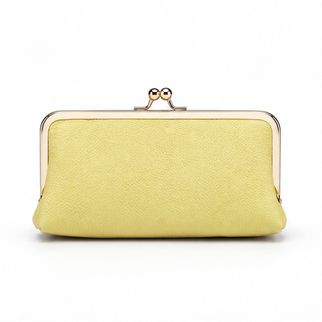 Pastel Yellow Kiss-Lock Clutch Purse